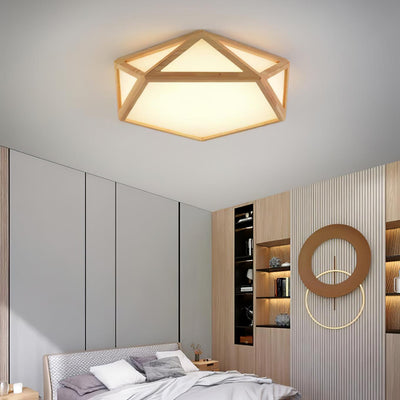 Syleneria Ceiling Lamp Wooden Diamond Geometric Modern