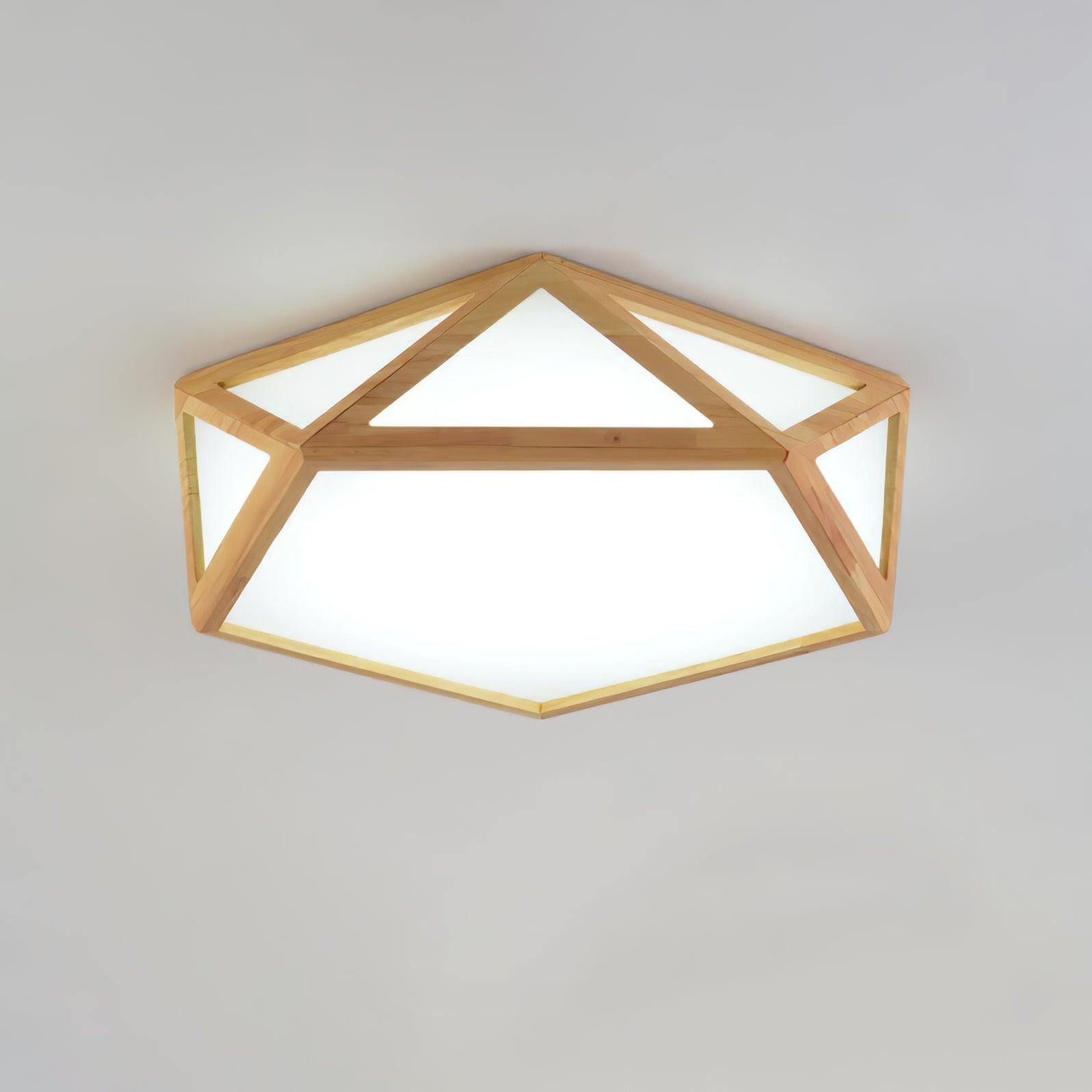 Syleneria Ceiling Lamp Wooden Diamond Geometric Modern