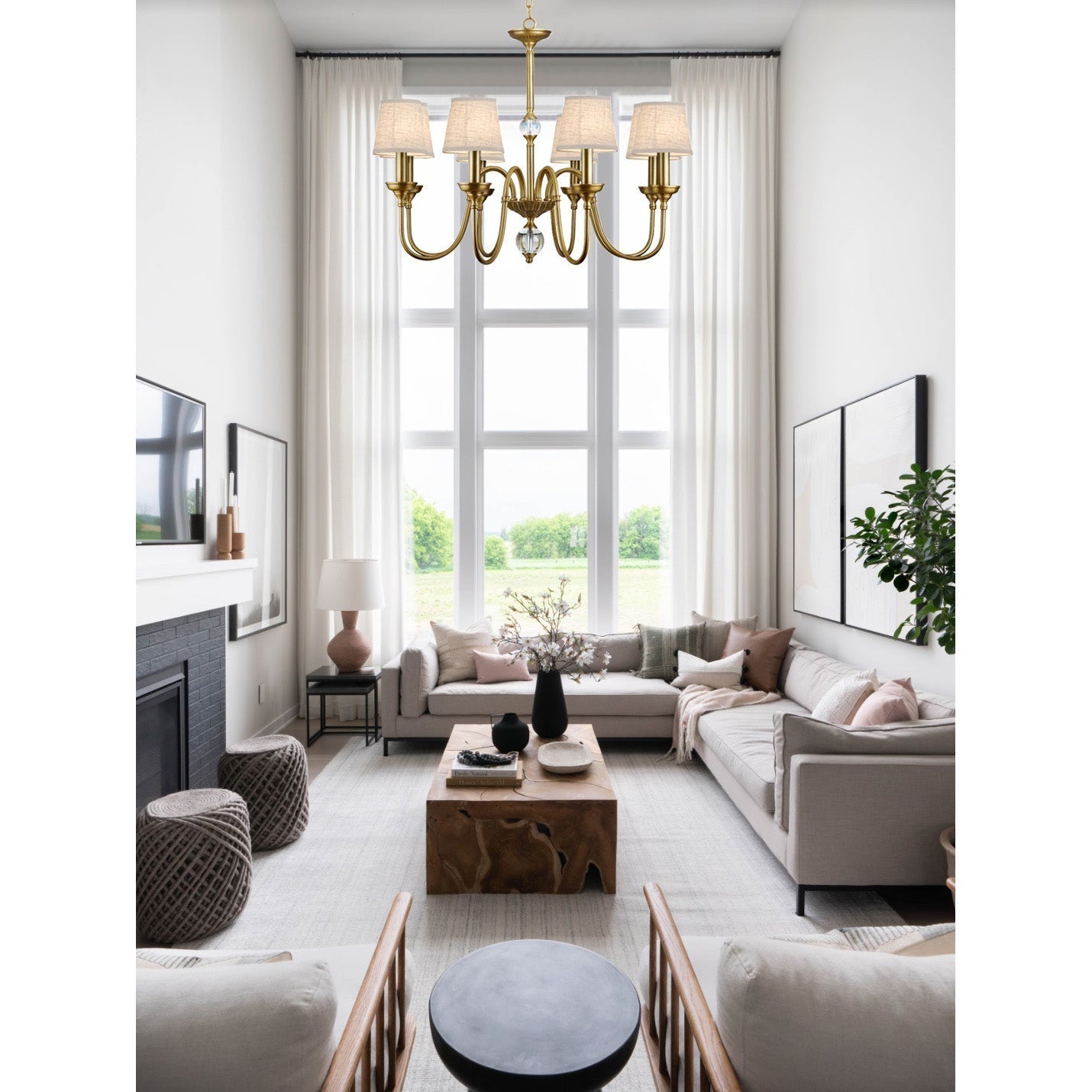 Blur Fabric Chandelier