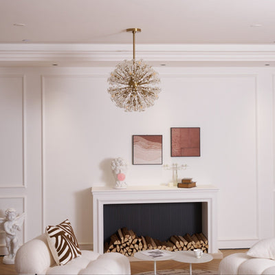 Zene Chandelier Dickinson Gold Crystal Starburst