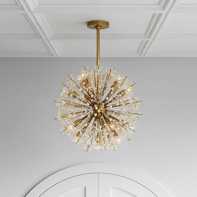 Zene Chandelier Dickinson Gold Crystal Starburst