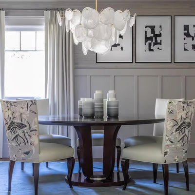 Ael Postmodern Luxury Discs Brass Glass Chandelier
