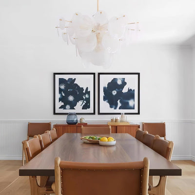 Ael Postmodern Luxury Discs Brass Glass Chandelier