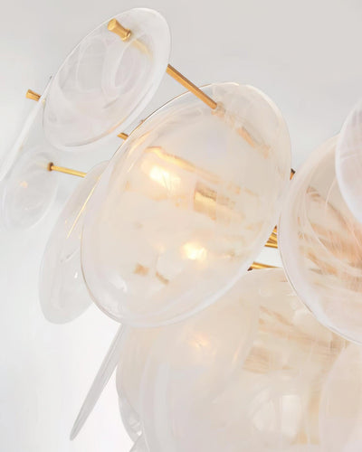 Ael Postmodern Luxury Discs Brass Glass Chandelier