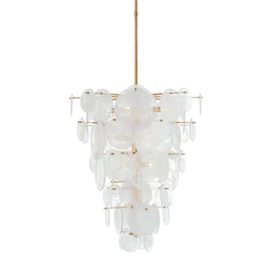 Ael Postmodern Luxury Discs Brass Glass Chandelier