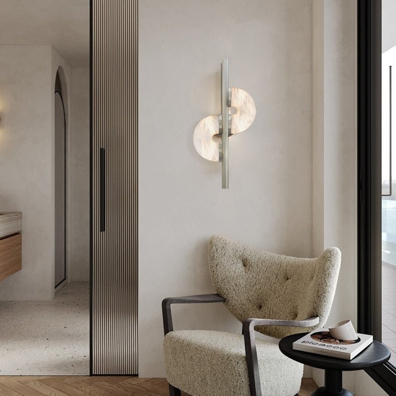 Ythar Dual Disc Alabaster Wall Light