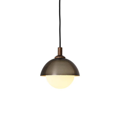 Pith Modern Minimalist Dome Perforated Wooden Pendant Lamp - Neutral Decor