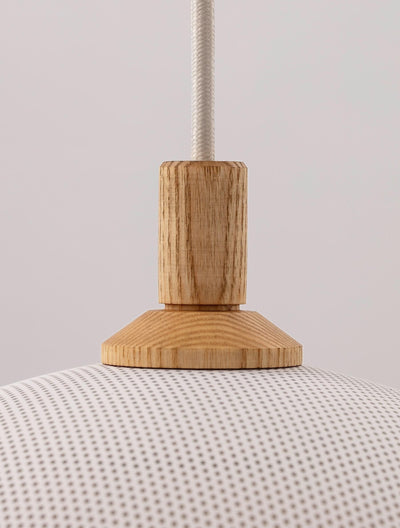 Pith Modern Minimalist Dome Perforated Wooden Pendant Lamp - Neutral Decor