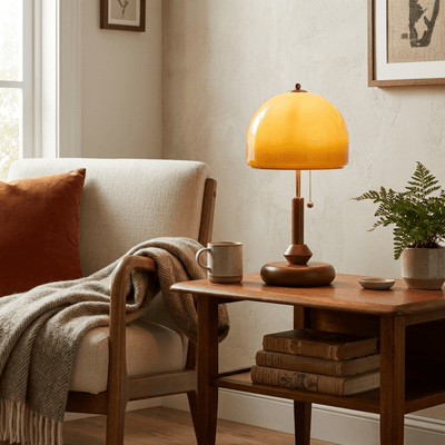 Aurestone Dome Wooden Table Lamp