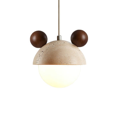 Lyraeus Mickey Travertine Pendant Light