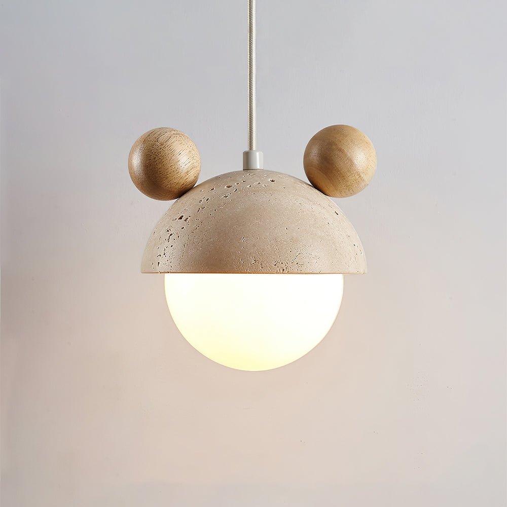 Lyraeus Mickey Travertine Pendant Light