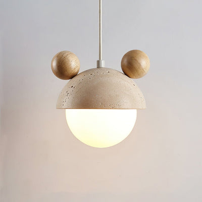 Lyraeus Mickey Travertine Pendant Light