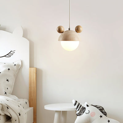 Lyraeus Mickey Travertine Pendant Light