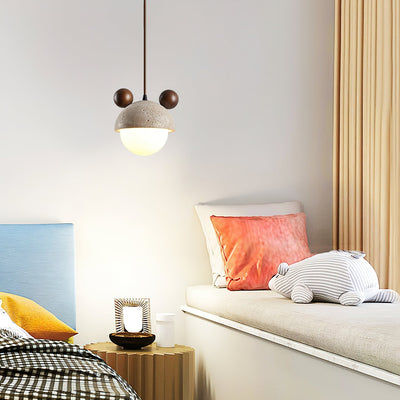 Lyraeus Mickey Travertine Pendant Light