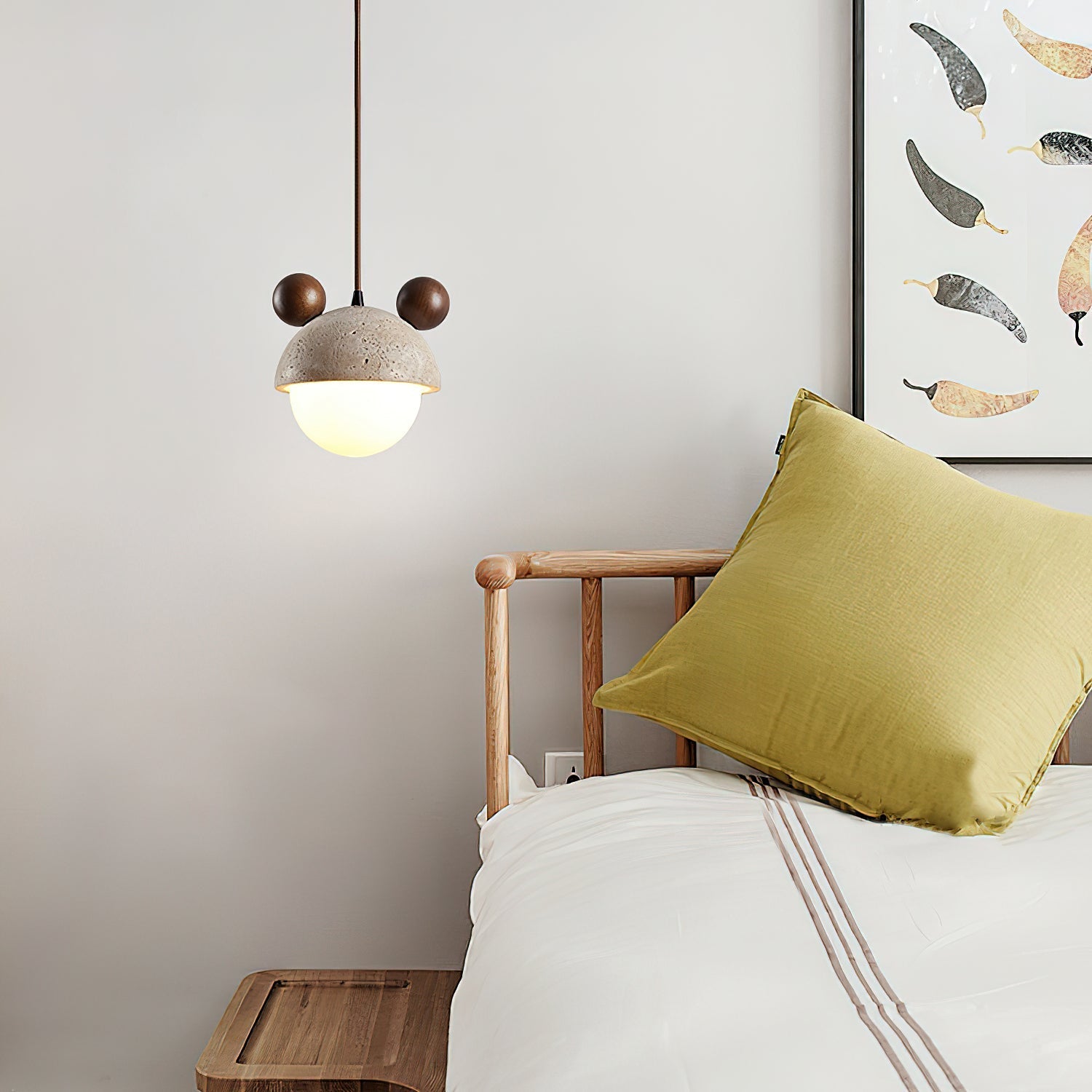 Lyraeus Mickey Travertine Pendant Light