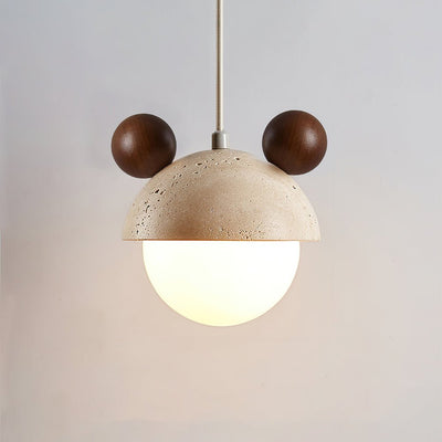 Lyraeus Mickey Travertine Pendant Light