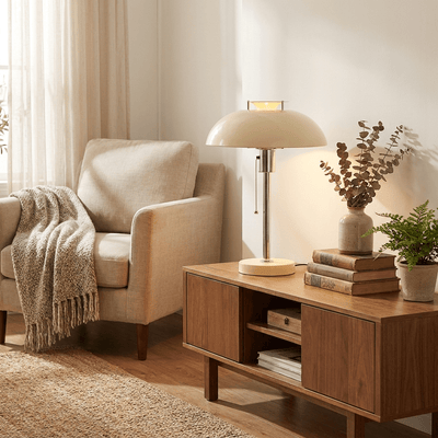 Rouven Chrome Mushroom Table Lamp