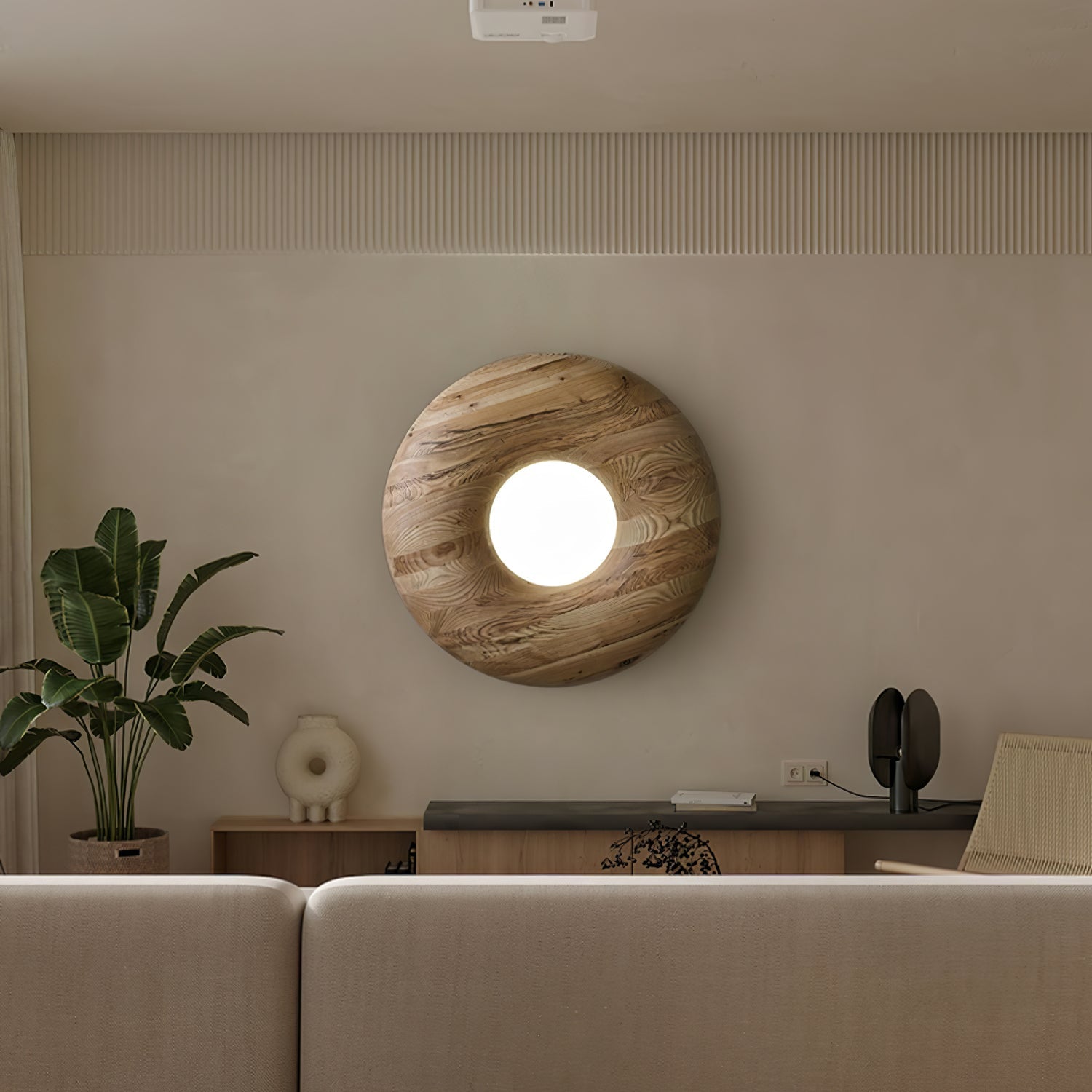 Zosora Organic Oak Flush Mount