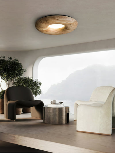 Zosora Organic Oak Flush Mount