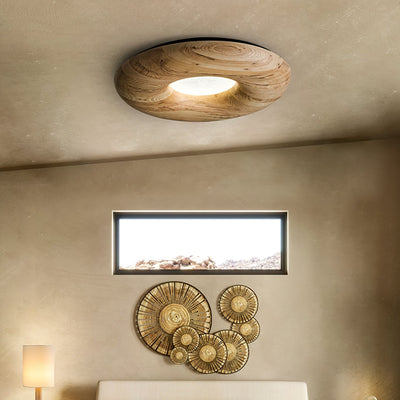 Zosora Organic Oak Flush Mount