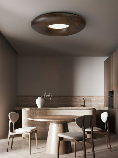 Zosora Organic Oak Flush Mount