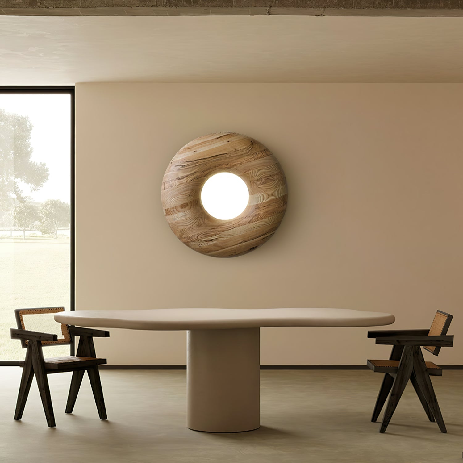 Zosora Organic Oak Flush Mount
