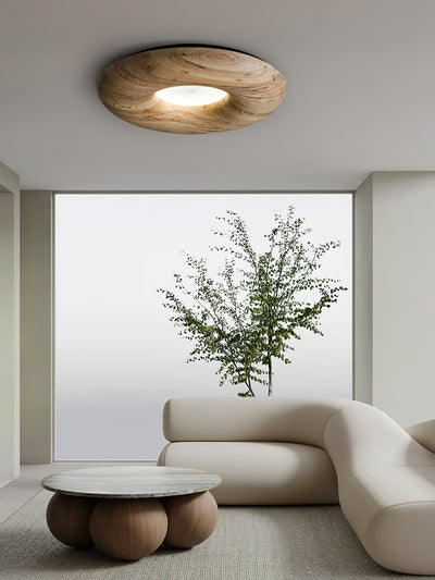Zosora Organic Oak Flush Mount
