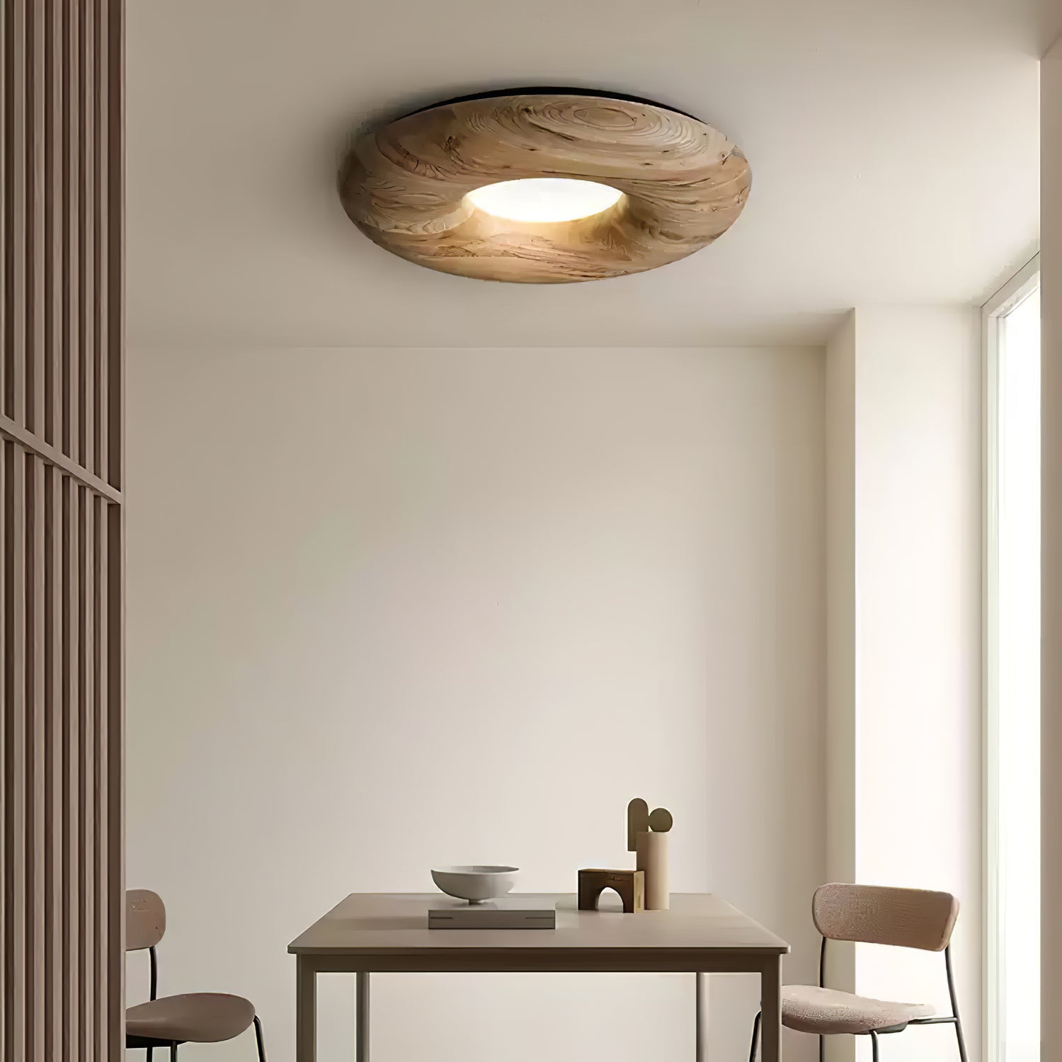Zosora Organic Oak Flush Mount