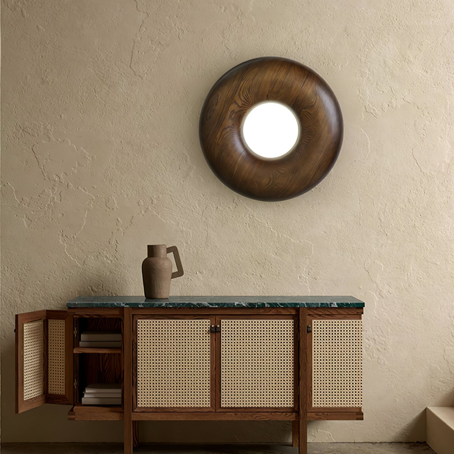 Zosora Organic Oak Flush Mount