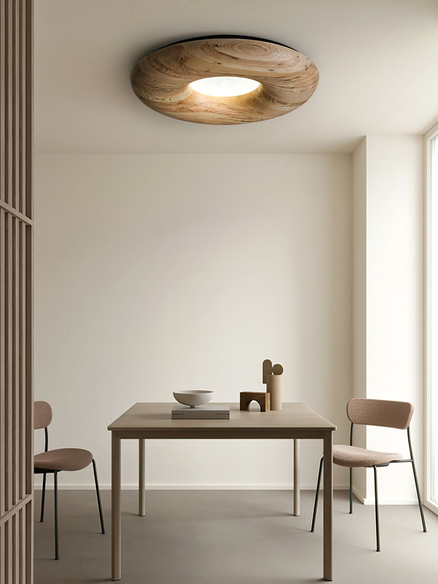 Zosora Organic Oak Flush Mount