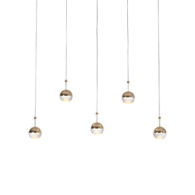 Zaneth Pendant Lamp Steel Glass Multi Drop Minimalist Staircase