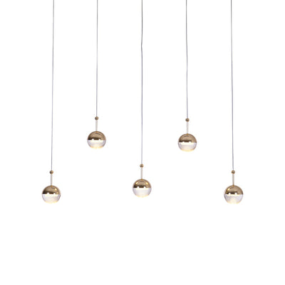 Solara Pendant Lamp Steel Glass Multi Drop Minimalist Staircase - Neutral Decor