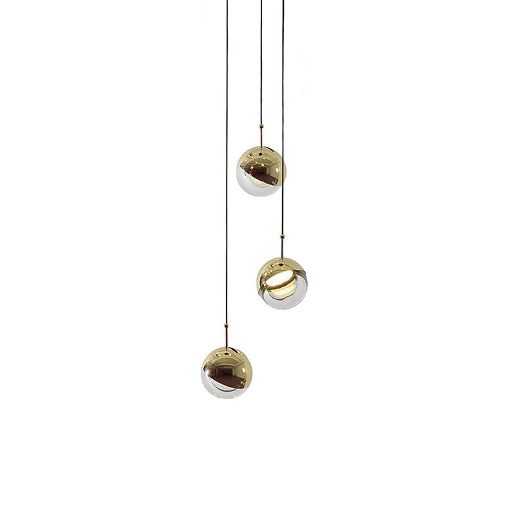 Zaneth Pendant Lamp Steel Glass Multi Drop Minimalist Staircase