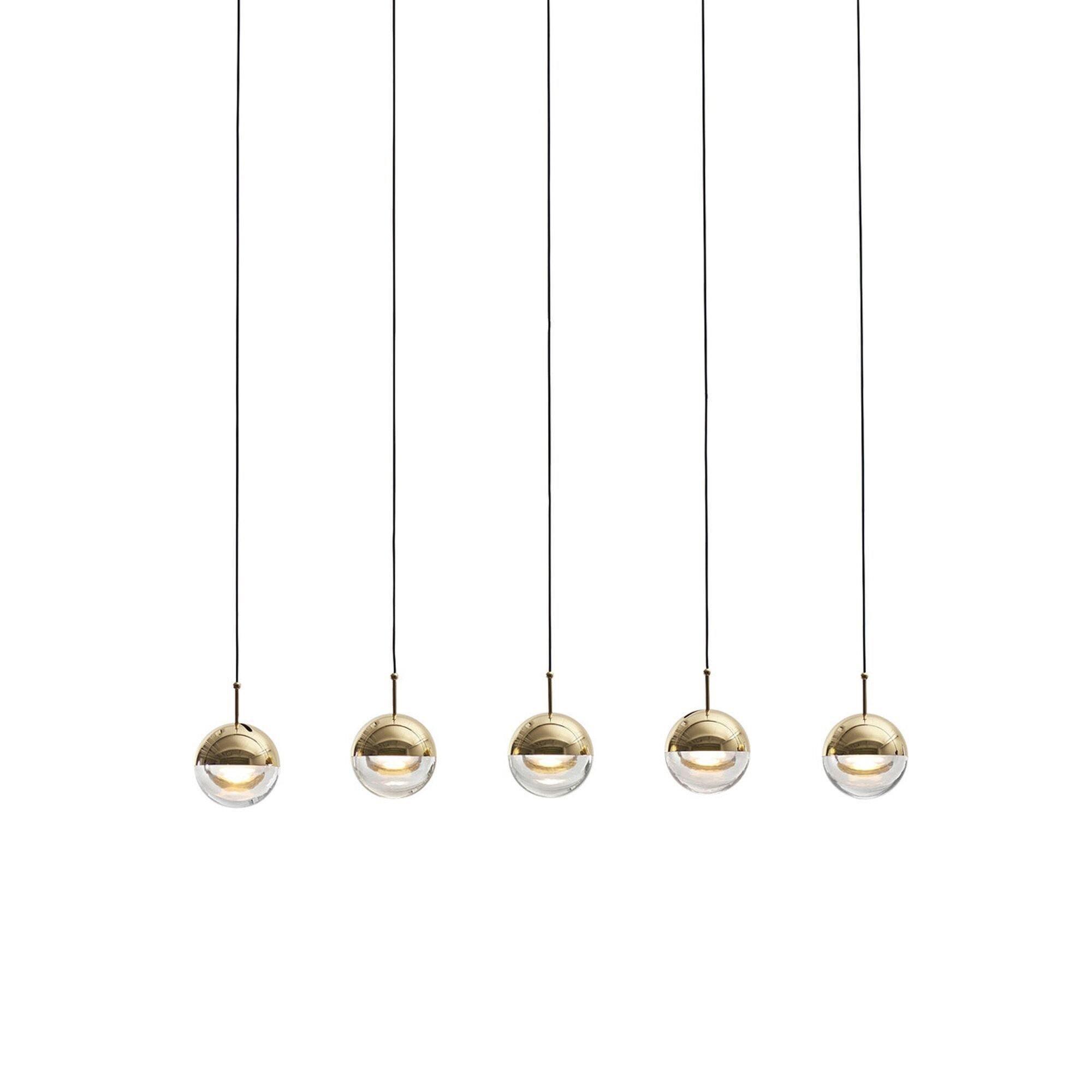 Zaneth Pendant Lamp Steel Glass Multi Drop Minimalist Staircase