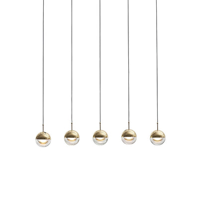 Zaneth Pendant Lamp Steel Glass Multi Drop Minimalist Staircase
