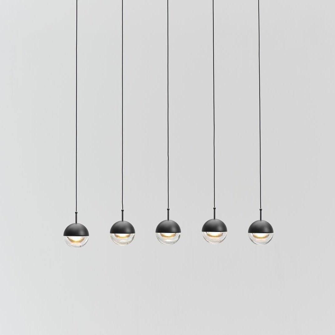 Zaneth Pendant Lamp Steel Glass Multi Drop Minimalist Staircase