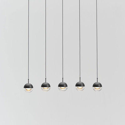 Zaneth Pendant Lamp Steel Glass Multi Drop Minimalist Staircase