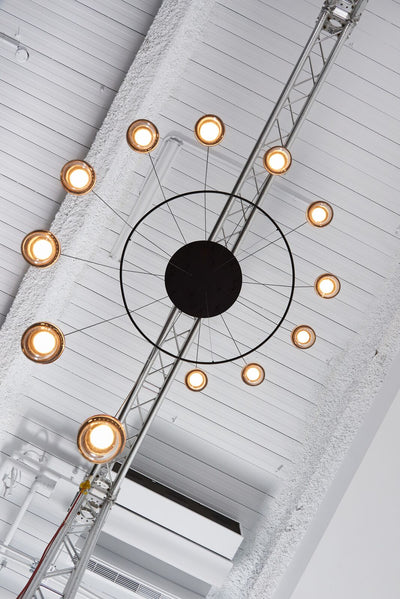 Zaneth Pendant Lamp Steel Glass Multi Drop Minimalist Staircase