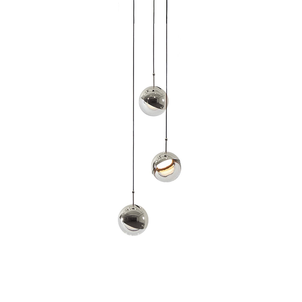 Zaneth Pendant Lamp Steel Glass Multi Drop Minimalist Staircase