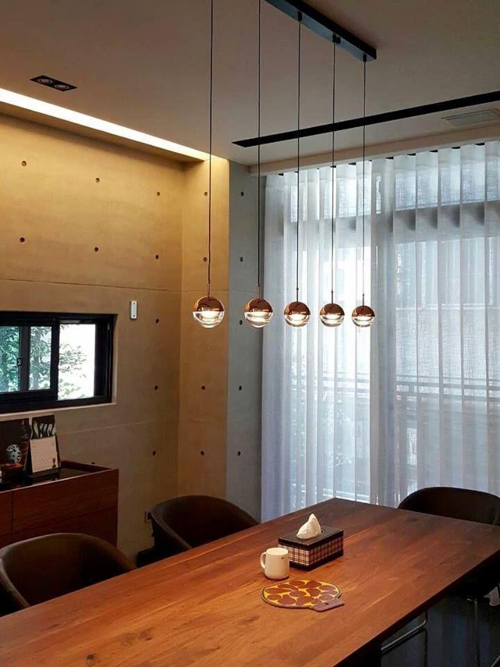 Zaneth Pendant Lamp Steel Glass Multi Drop Minimalist Staircase