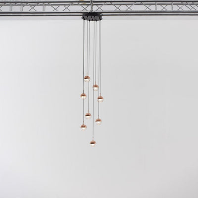 Zaneth Pendant Lamp Steel Glass Multi Drop Minimalist Staircase