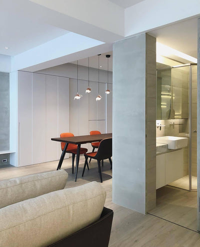 Zaneth Pendant Lamp Steel Glass Multi Drop Minimalist Staircase