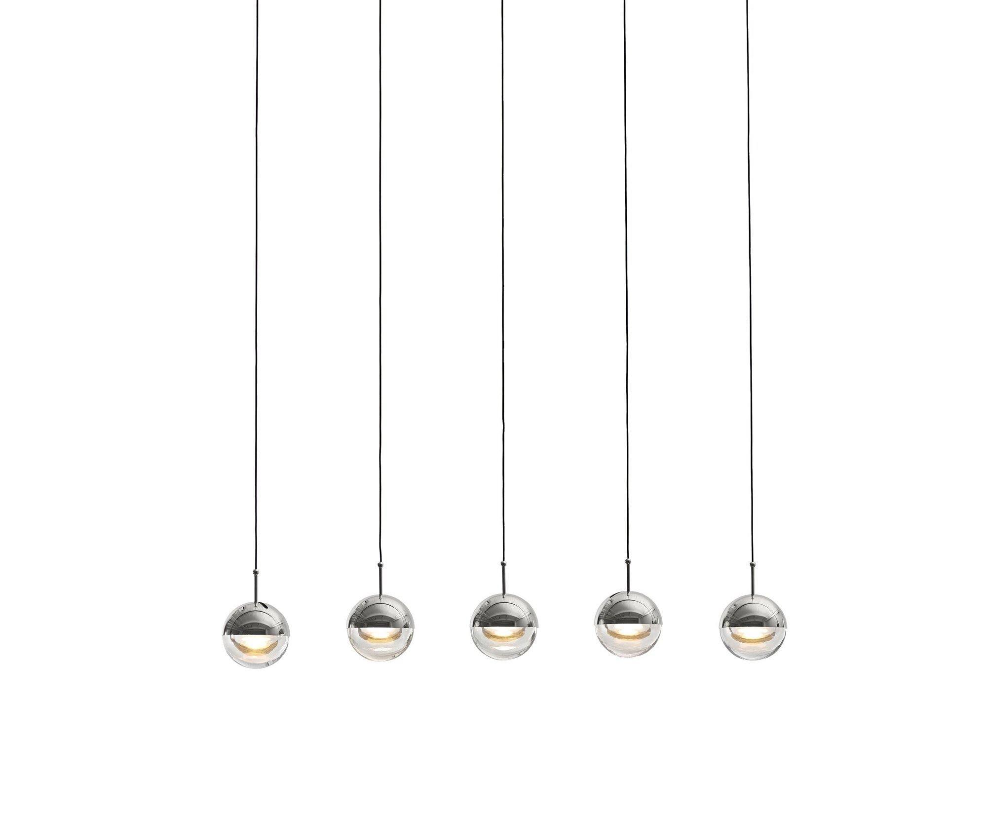Zaneth Pendant Lamp Steel Glass Multi Drop Minimalist Staircase