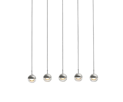 Zaneth Pendant Lamp Steel Glass Multi Drop Minimalist Staircase