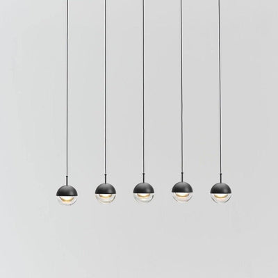 Zaneth Pendant Lamp Steel Glass Multi Drop Minimalist Staircase