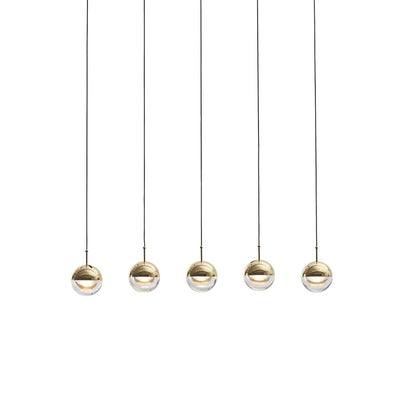 Zaneth Pendant Lamp Steel Glass Multi Drop Minimalist Staircase