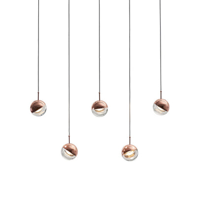 Zaneth Pendant Lamp Steel Glass Multi Drop Minimalist Staircase