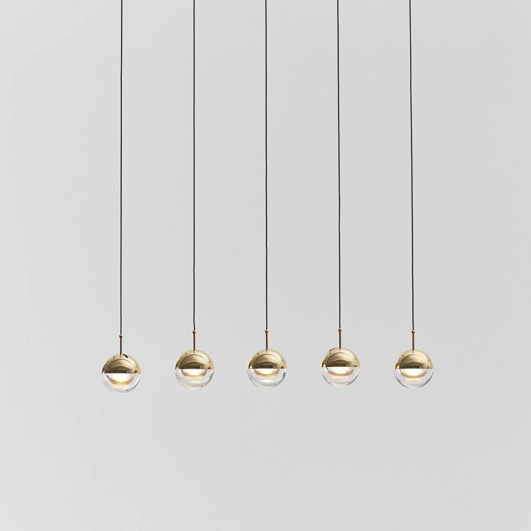 Zaneth Pendant Lamp Steel Glass Multi Drop Minimalist Staircase