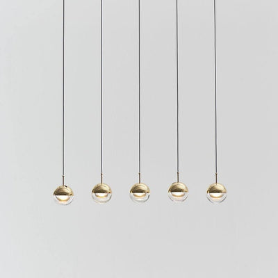 Zaneth Pendant Lamp Steel Glass Multi Drop Minimalist Staircase