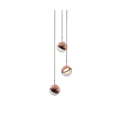 Zaneth Pendant Lamp Steel Glass Multi Drop Minimalist Staircase